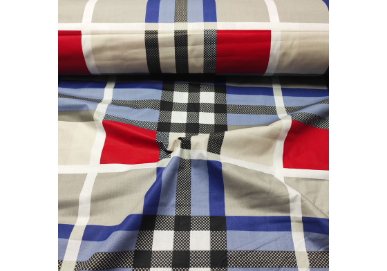 Dětské bavlněné látky, metráž. Kostka velká, Červená