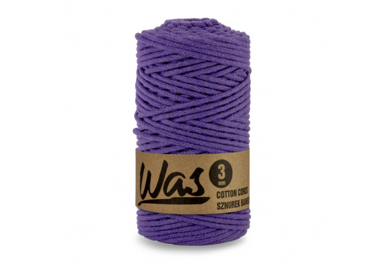 Bavlněná šňůra 3mm, 100m, FIALOVÁ
