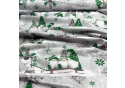 Christmas cotton fabric, by the meter, width 160 cm, Dark Elves.Green on Grey
