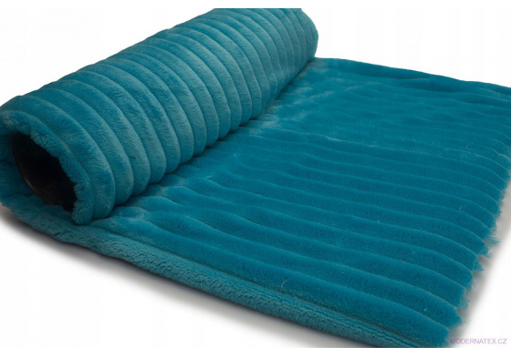 Dekoráční látka MÍNKY PROUZKY barva TYRKYS