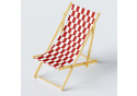 Látka do exteriéru na zahradné lehátka a húpacie siete, farba Bielo Červená Šachovnica 5x10 cm