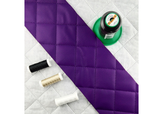 Ekokůže barva Fialová prošívaná ultrazvukem, koženka metráž