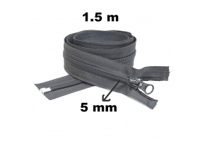 Zip spirálový Dělitelný Grafitový 5 mm délka 150 cm