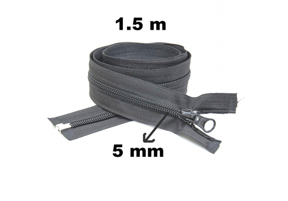 Zip spirálový Dělitelný Grafitový 5 mm délka 150 cm