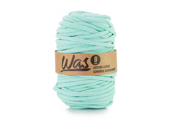 Bavlněná šňůra 9mm, 50m,  barva seledynová 190