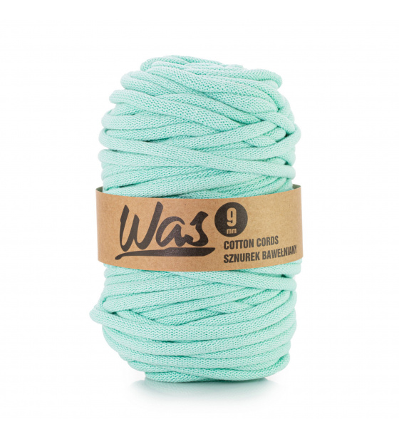 Bavlněná šňůra 9mm, 50m,  barva seledynová 190