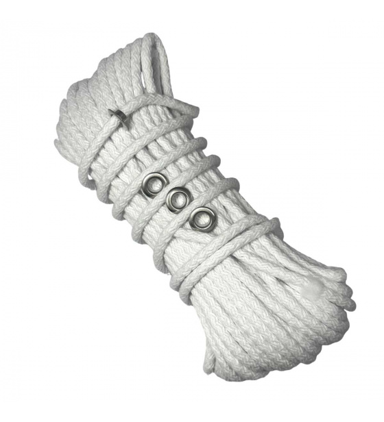 Bavlněno-Polyesterové lano 9 mm x 25 m, barva bílá