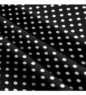 Dětské bavlněné látky, metráž. Puntík 10 mm, bílý na Černém
