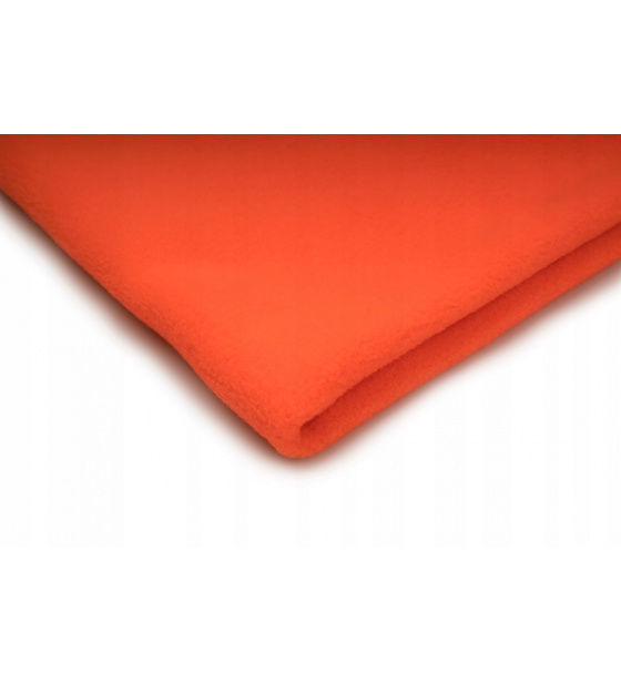 Polar fleece látka 200 g/m², šířka 150 cm, pomerančový neon, metráž