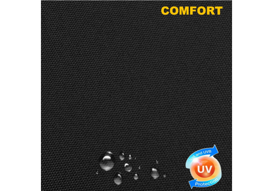 Komfort - látka na zahradní nábytek a polštáře, odolná vůči UV-WR záření, Černá 