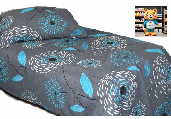 Krepové povlečení na zip, barva Šedá, 140x200 cm  