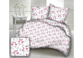 Bavlněná látka, metráž. Plameňáci na Bílém