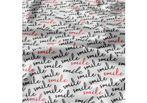 Bavlněná látka Smile na Bílém