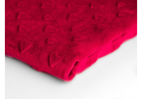 Látka Mínky Srdička, barva Červená 29