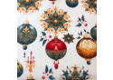 issus en coton de Noël au mètre, 160 cm motif Boules de Noël blanc