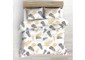 Dekorační dětská bavlněná látka vzor Listy na bílém
