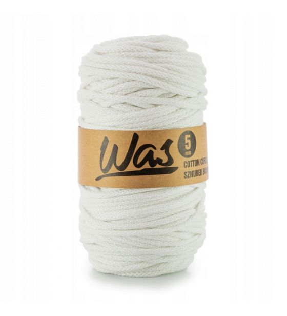 Bavlněná šňůra 5mm, 100m, bílá 010