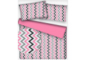 Dekorační dětské bavlněné látky metráž Cikcak barva růžová šedá a černá