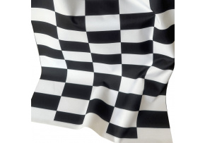 Venkovní látka na zahradní lehátka a houpací sítě, Bílo-Černá Šachovnice, 5x10 cm