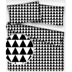 Bavlněná lákta vzor geo trojúhelníky černé