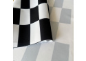 Tkanina zewnętrzna na leżaki i hamaki ogrodowe, kolor biało-czarna szachownica, 5x10 cm