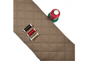 Ekokůže barva Cappuccino prošívaná ultrazvukem, koženka metráž