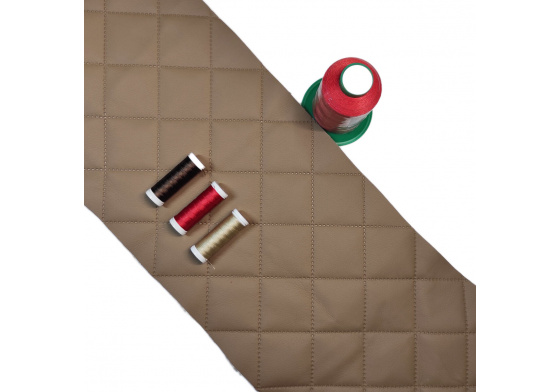 Ekokůže barva Cappuccino prošívaná ultrazvukem, koženka metráž