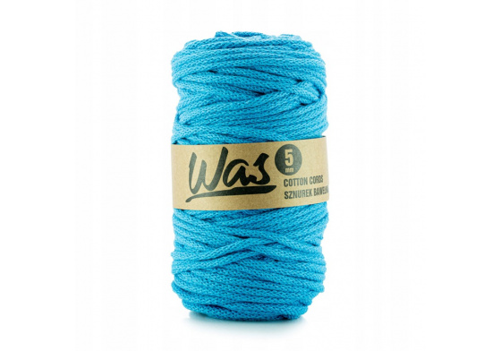 Bavlněná šňůra 5mm, 100m, barva modrá 280