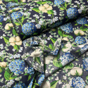 Tissu coton au métre motif Fleurs bleu marine