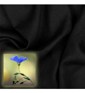 Přírodní lněná látka Oskar, Černá, 265 gr/m2