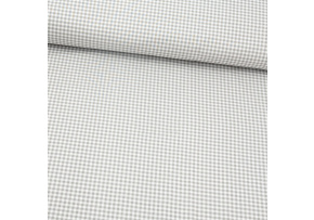 Dětské bavlněné látky, metráž. Kostka mini 4 mm, Šedá