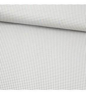 Dětské bavlněné látky, metráž. Kostka mini 4 mm, Šedá