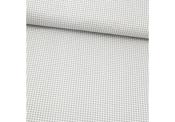 Dětské bavlněné látky, metráž. Kostka mini 4 mm, Šedá