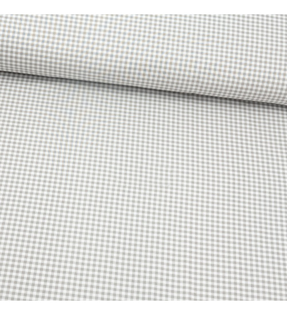 Dětské bavlněné látky, metráž. Kostka mini 4 mm, Šedá