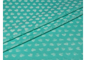 Látka Mínky Srdička, barva Tm. Mentolová