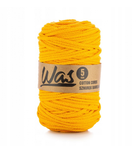 Bavlněná šňůra 5mm, 100m, tmavě žlutá 070