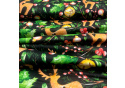 Christmas cotton fabric, by the meter, width 160 cm, Christmas motif on Black