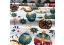 Christmas cotton fabric, by the meter, width 160 cm, Christmas Toys on White