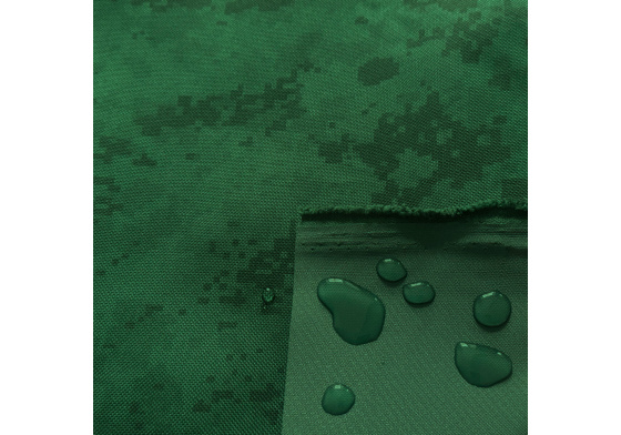 Nepromokavá látka Kodura PVC zátěr 600D, 360 gm², šíře 150 cm, pixel zelený