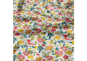 Bavlněné látky, metráž. Ptáci ráje na Bílém