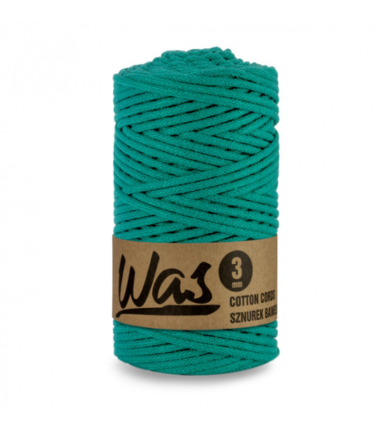Bavlněná šňůra 3mm, 100m, TYRKYS