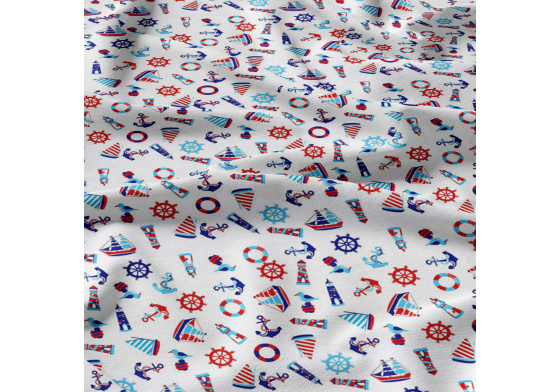 Dětská bavlněná látka metráž Moře na Bílém