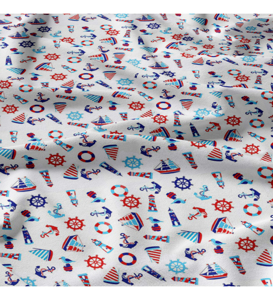 Dětská bavlněná látka metráž Moře na Bílém