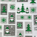 Vánoční bavlněná dekorační látka, metráž 160 cm, vzor šedo-zelený