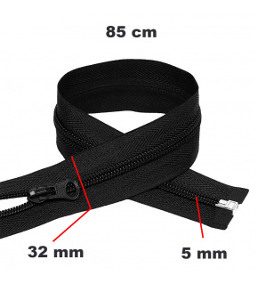 Zip spirálový Dělitelný černý 32 mm délka 85 cm