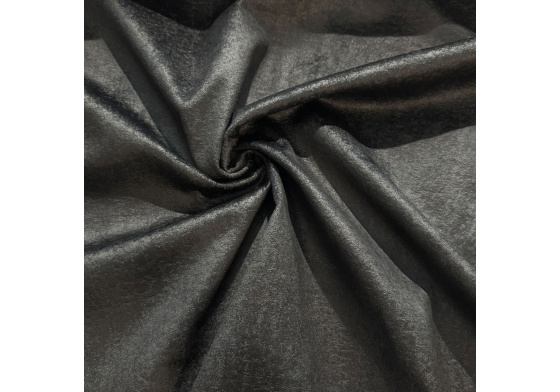 Velvet upholstery fabric, Infinity, Black