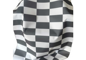 Venkovní látka na zahradní lehátka a houpací sítě, Bílo-Grafitová Šachovnice, 5x10 cm