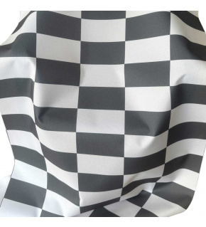 Venkovní látka Pergola (Oxford), 200 g/m², šíře 160 cm, bílo-grafitová šachovnice 5x10 cm