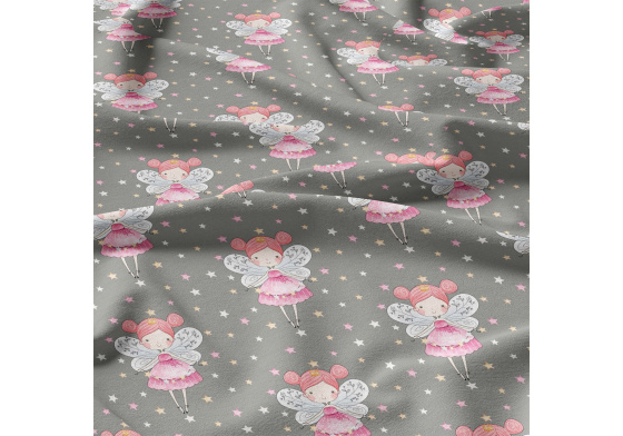 Bavlněná látka, metráž. Malenka na Šedém 90 cm