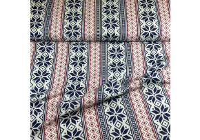 Vánoční bavlněná látka, metráž, šíře 160 cm, Vánoční stromky na Granátovém